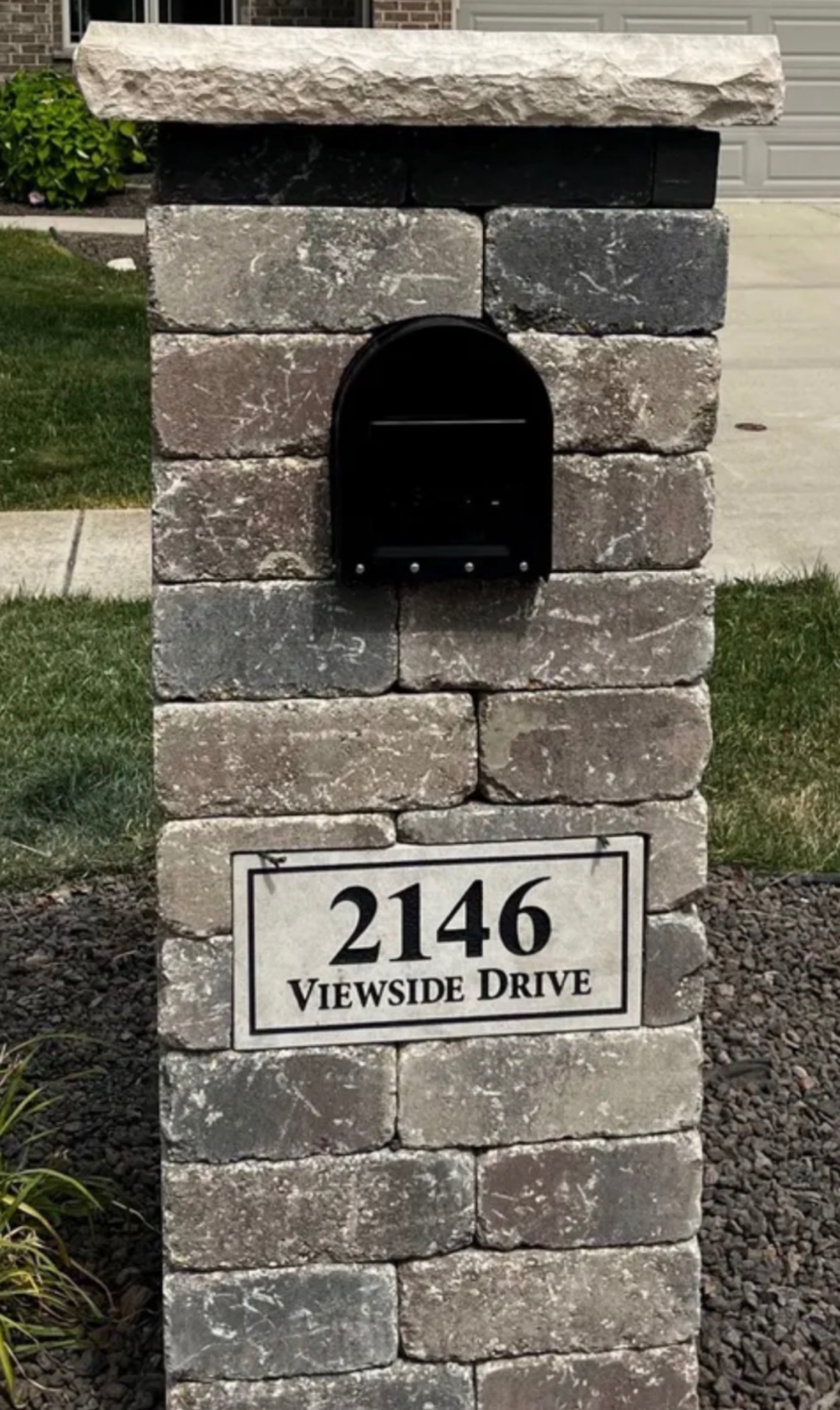 Stone Mailbox Pillar